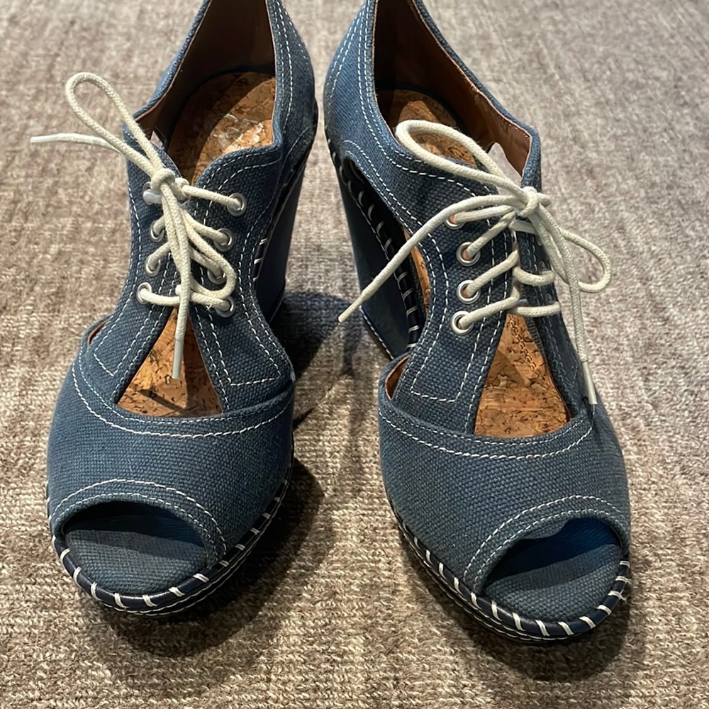 Denim wedges